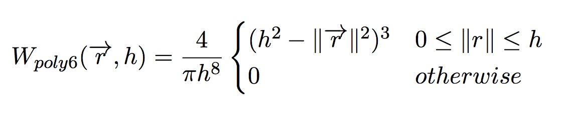 Poly6 weight function